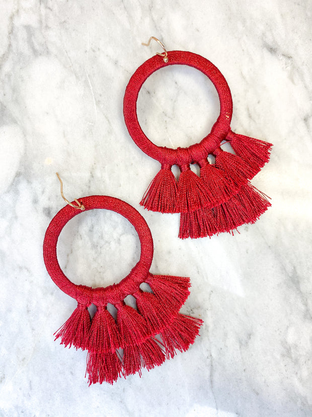 circle tassel earrings | 4 colors