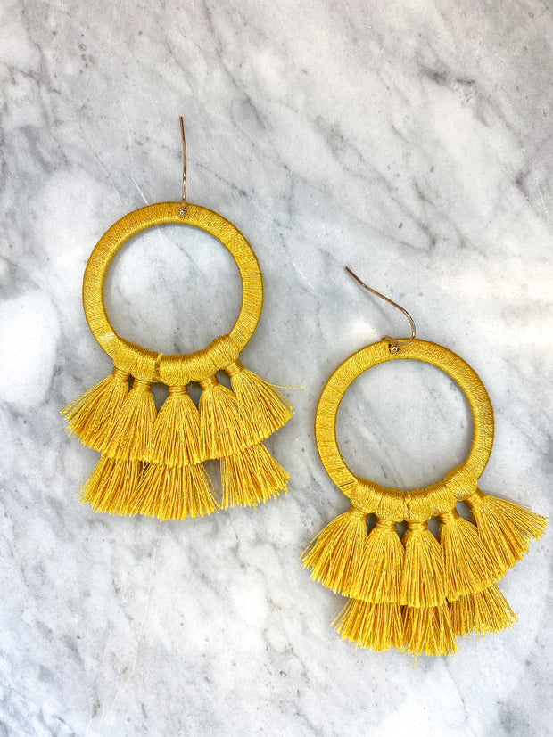 circle tassel earrings | 4 colors